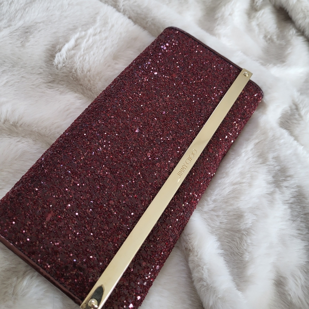Jimmy Choo Milla Glitter Clutch